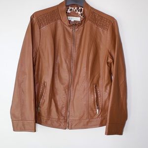 Cleo brown faux leather jacket, Large